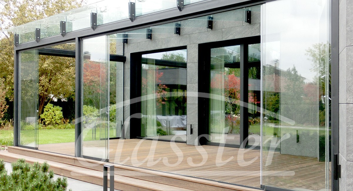 Glasster российский бренд безрамного остекления Остекление открытые створки и ручки кнобы